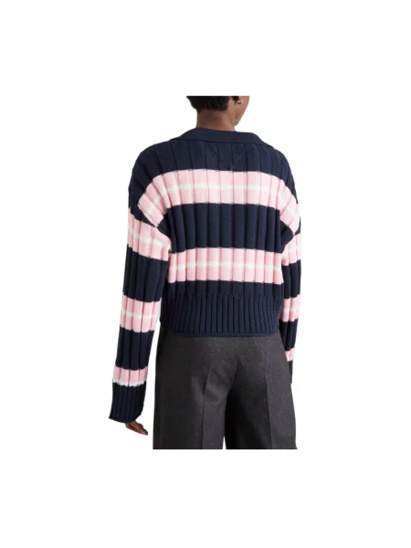 Krótki sweter Tommy Hilfiger z dżerseju niebieski