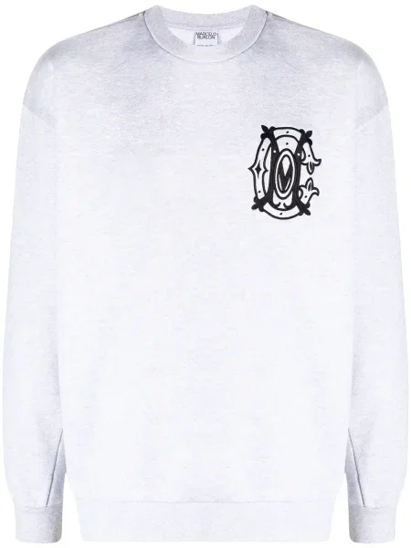 Hanorac Marcelo Burlon County Of Milan cu broderie gri