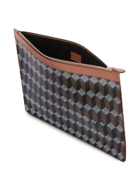 Kožna clutch torbica Au Départ s printom smeđa