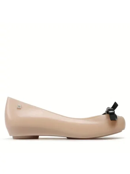 Балетки Melissa с бантом бежевые