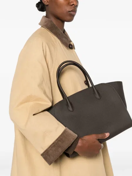 Geantă shopper The Row din piele maro