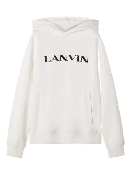 Hanorac cu glugă Lanvin cu broderie alb