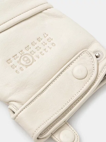Шкіряні рукавички Maison Margiela x Agnelle бежевий