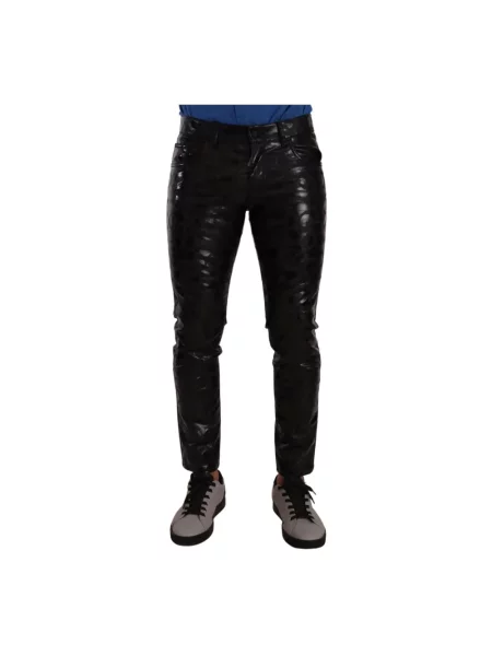 Skinny spodnie Dolce And Gabbana z logo czarne