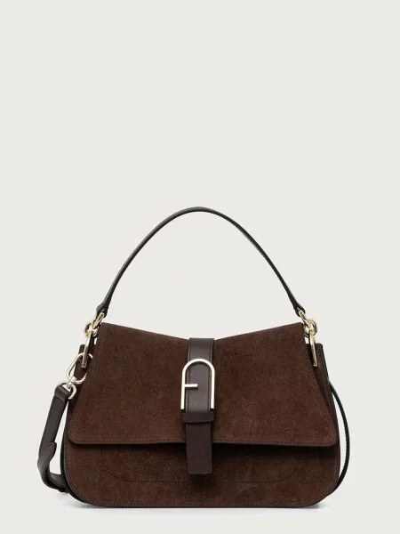 Top Furla din piele maro