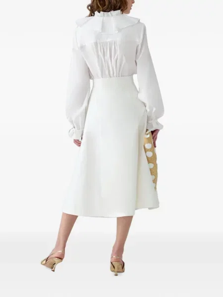 Fustă midi Carolina Herrera alb