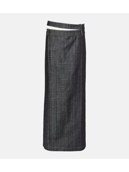 Fustă din denim The Mannei albastru