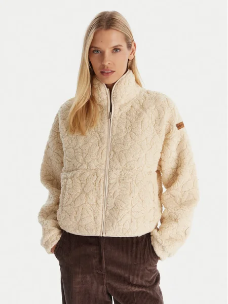 Geacă Roxy din fleece bej