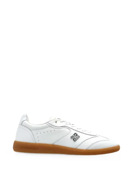 Sneakerși Dsquared2 din piele cu autograf alb