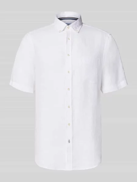 Koszula casual z lnu krój regular fit Christian Berg Men biała