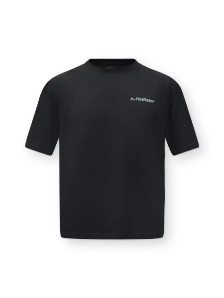 HOLLISTER Tricou albastru deschis negru