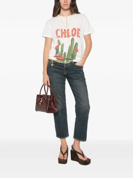 Tricou Chloé cu imagine alb