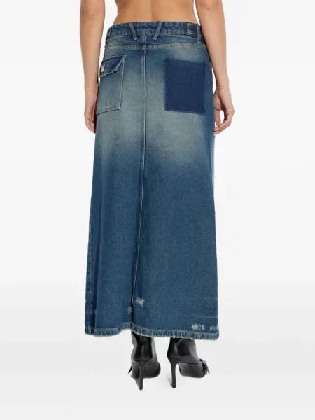 Fustă din denim Misbhv zdrențuiți albastru