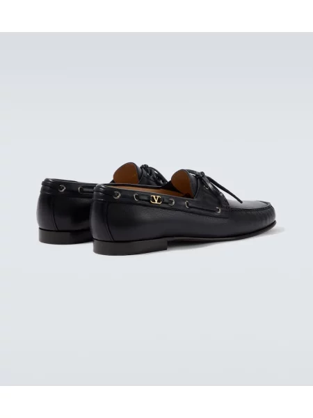 Kožené loafersy Valentino Garavani čierna