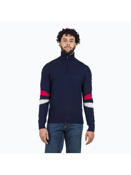 Pánský svetr Rossignol Signature Hz Knit dark navy tmavě modrý