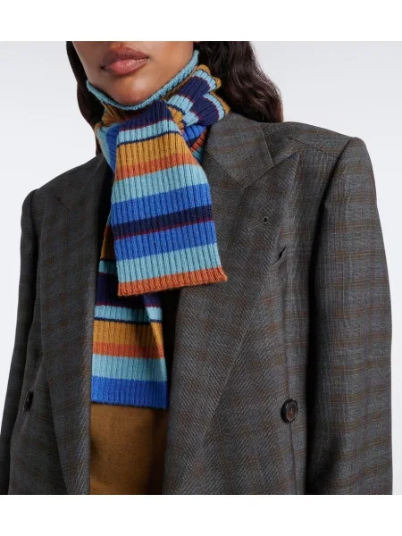 Fular Dries Van Noten de lână cu dungi