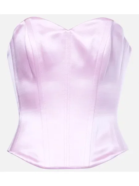 Satynowy top Alex Perry z gorsetem różowy