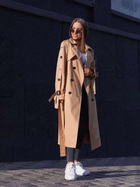 Тренч MilaNova бавовна/віскоза бежевий