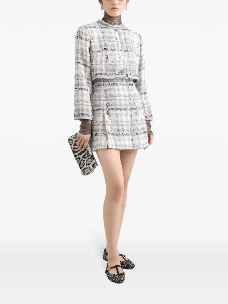 Geacă Dolce & Gabbana din tweed gri