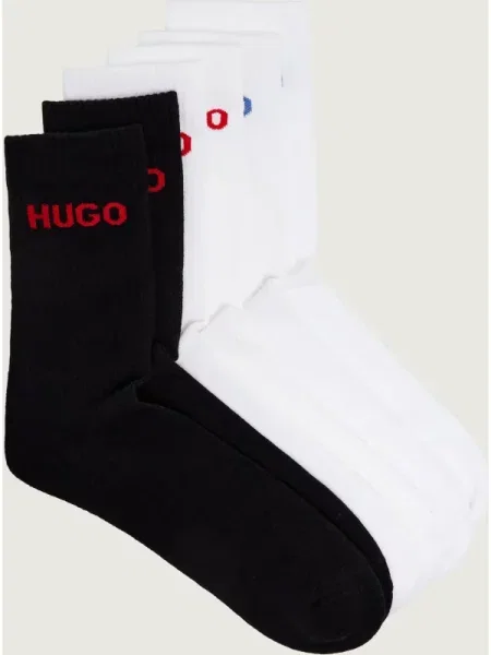 Hugo Bodywear Șosete QS RIB LOGO CC alb