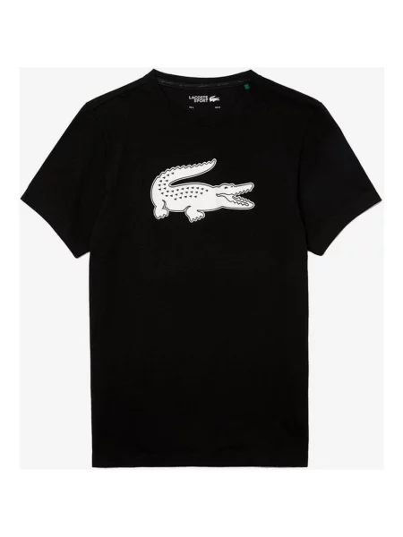Koszulka z krótkim rękawem Lacoste Sport Crocodile w kolorze czarno-białym L czarna