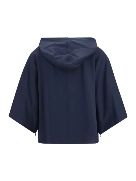 Bluza z kapturem Max Mara z kapturem niebieska