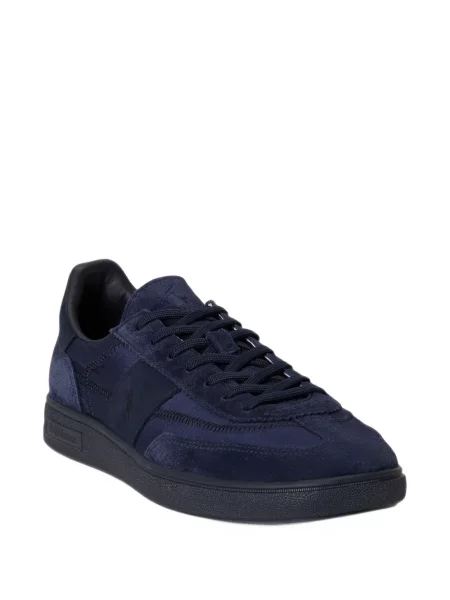 Μάλλινος καρό κασκόλ Polo Ralph Lauren με αυτόγραφο μπλε