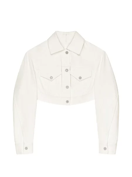 Decupat geacă de blugi Givenchy cu spatele deschis alb