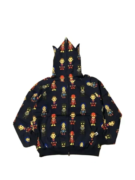 Hanorac cu glugă A Bathing Ape® cu imagine albastru