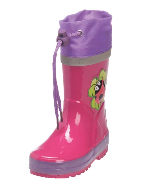 PLAYSHOES Cizme de cauciuc Glückskäfer verde deschis / mov deschis / roz negru