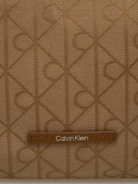 Жакардова сумка Calvin Klein з принтом бежева