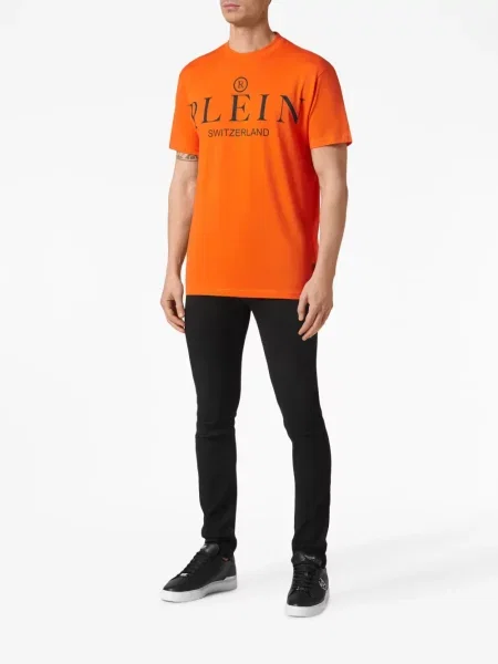 Raštuotas marškinėliai Philipp Plein oranžinė