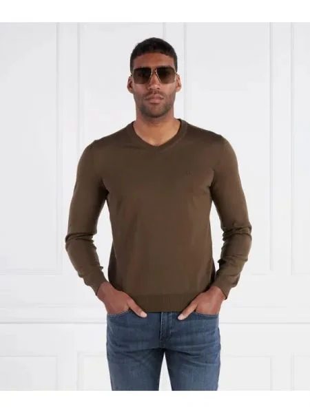 BOSS BLACK de lână pulover baram-l negru