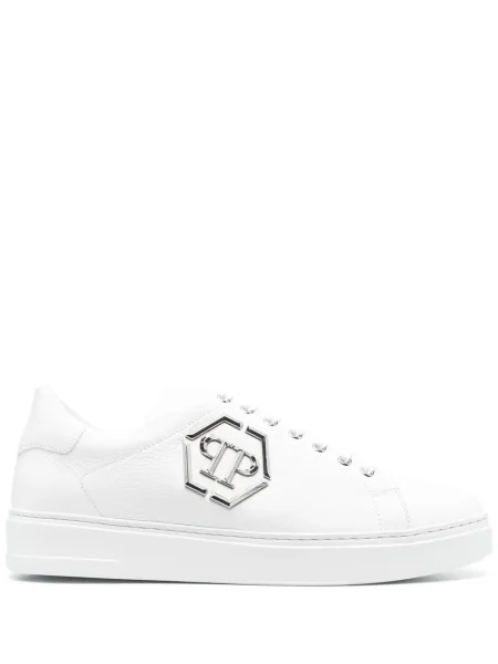 Sneakerși Philipp Plein din piele alb