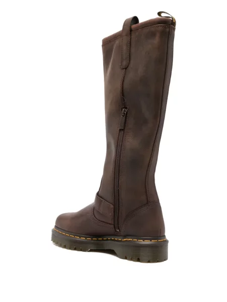 Botine Dr. Martens cu cataramă cu bretele maro