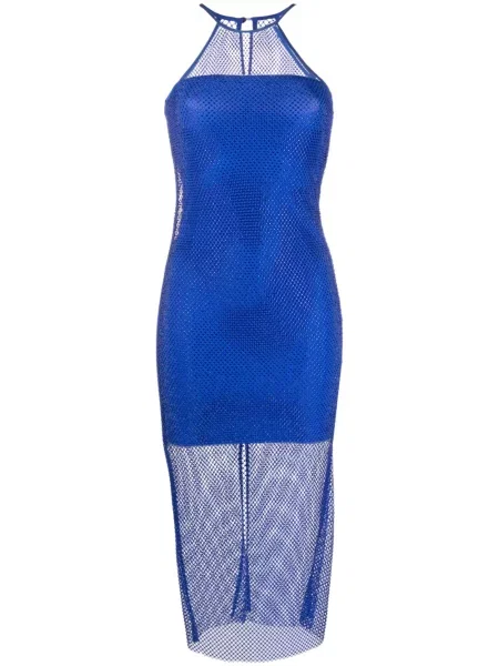 Rochie midi Patrizia Pepe plasă până la genunchi de costum albastru