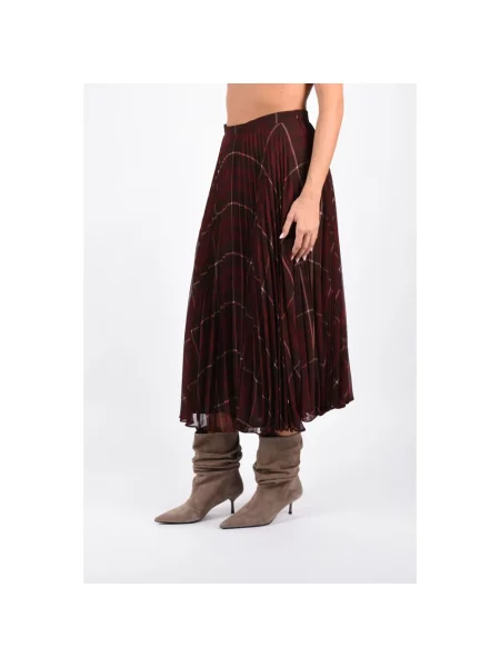 Długa spódnica maxi Max Mara Studio w kratę czerwona