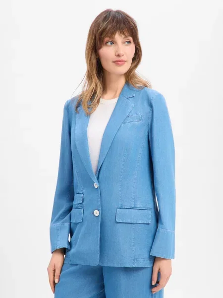 Marynarka Marc Cain z lyocellu niebieska