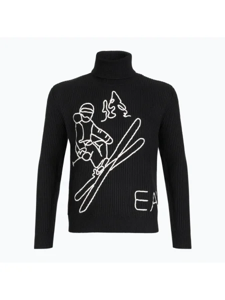 Мъжки пуловер Emporio Armani Mountain Apres Ski Embroidery Knitted черно