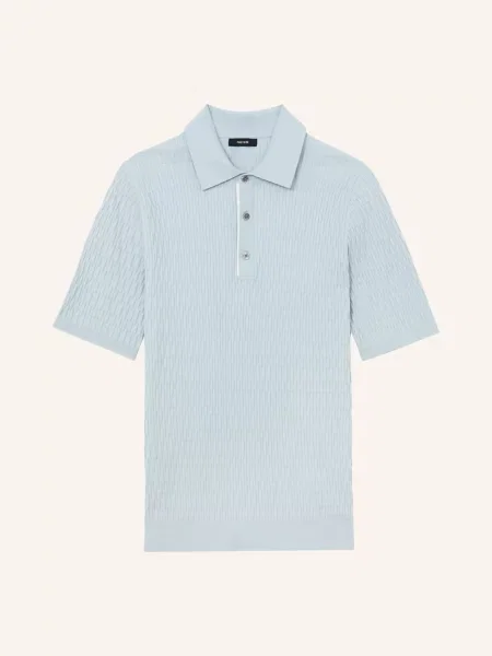 Reiss Pletené Polo Tričko Era tmavě modrá