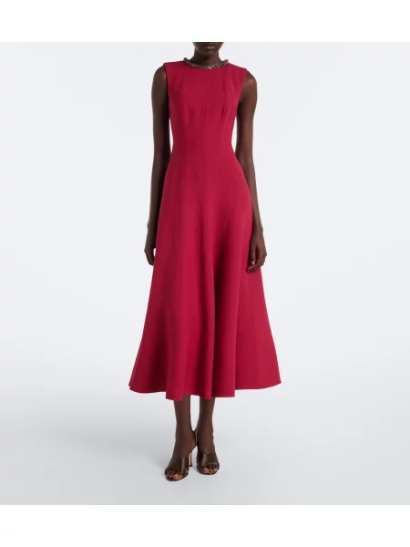 Rochie midi Roland Mouret de lână roz