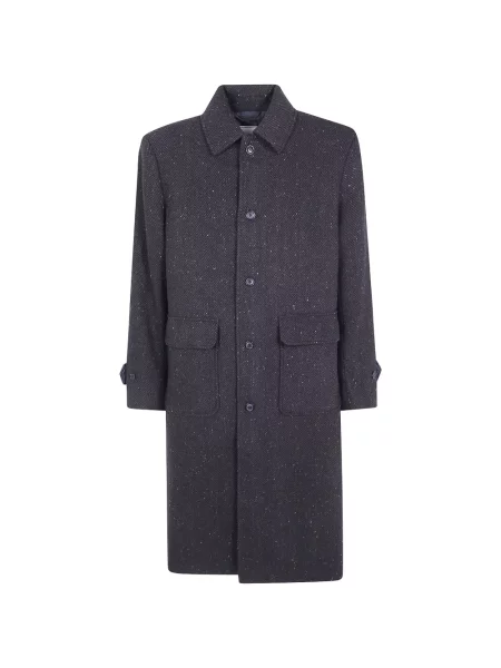 Palton Les Deux cu model herringbone maro