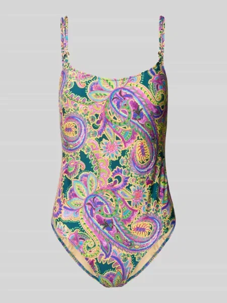 Kostium kąpielowy o kroju slim fit z wzorem paisley na całej powierzchni model Lise' Marie Jo