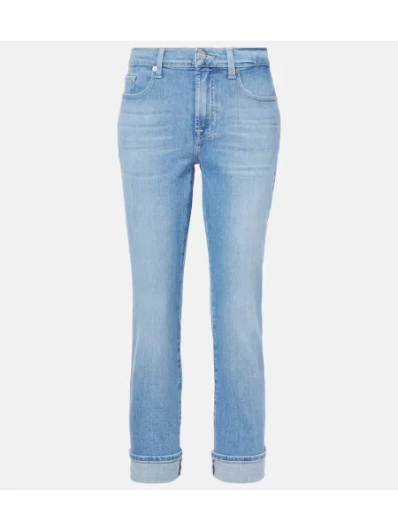 Skinny jeansy skinny 7 For All Mankind niebieskie