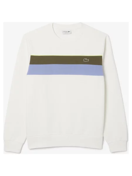 Bluza Lacoste Colour-Block Fleece Kremowy Zielony Niebieski M biały
