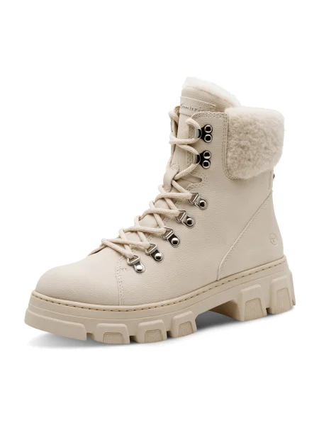 Tamaris Šnurovacie členkové čižmy béžová