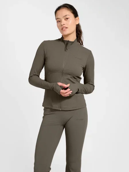Bluza dresowa zapinana na Hummel Prima brązowa