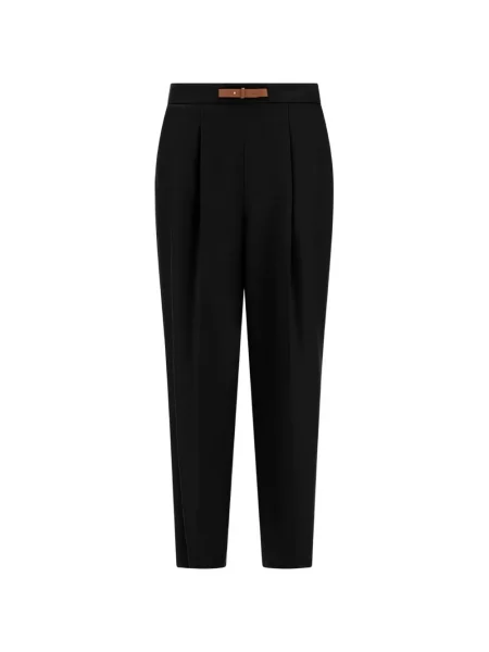 Pantaloni de piele Herno din piele cu bretele negru