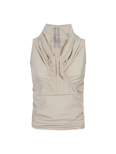 Top Rick Owens z falbankami beżowy