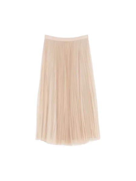 Spódnica plisowana Fabiana Filippi tiulowa do kolan beżowa